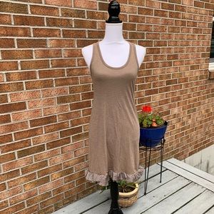 XS Banana Republic Khaki Dress Ruffle Hemline